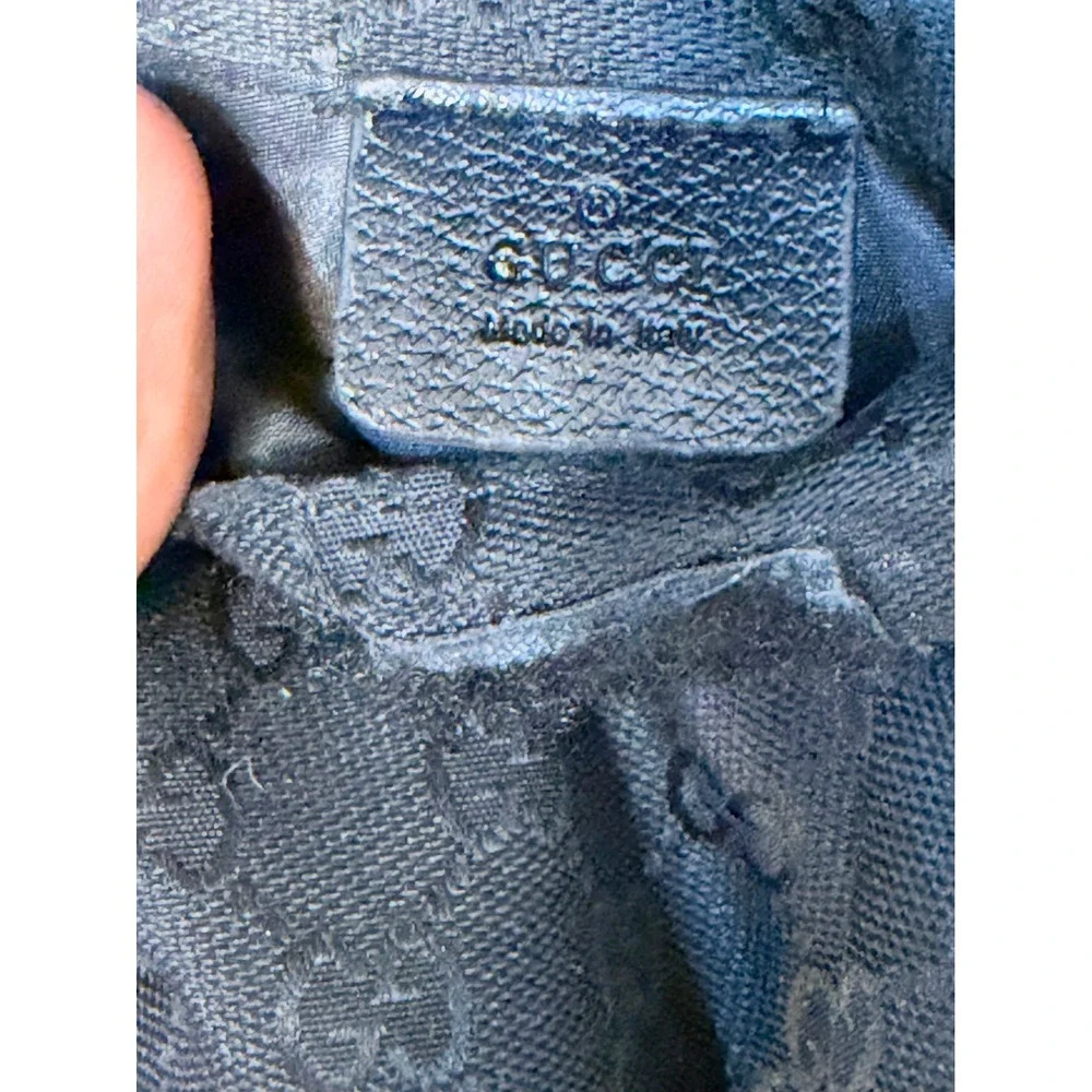 Gucci GG Monogram Canvas Waist Bag Black Belt Bag 001-3306 002436 Vintage Italy